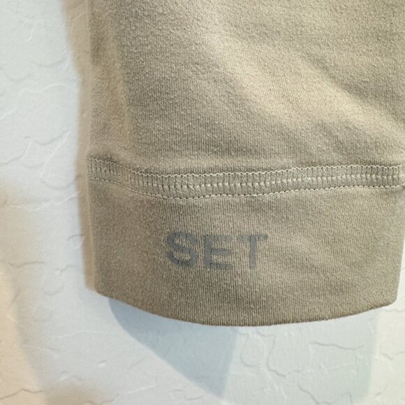 SET Active Luxform High Rise Athletic Leggings Tan Workout Gym Athleisure Large - Picture 7 of 8